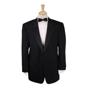 Jos A Bank Black Tuxedo 1-Btn Wool Formal Blazer and Pants 43R